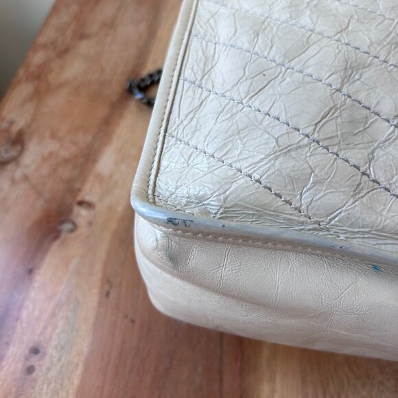 Saint Laurent Leather Niki Chain Satchel Light Natural White - Picture 7 of 16